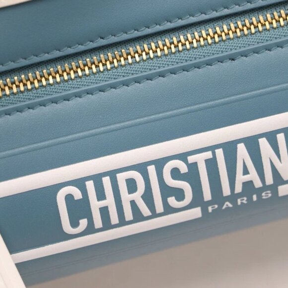 Christian Dior Calfskin Small Dior Vibe Bowling Bag - Turquoise - Picture 10 of 16